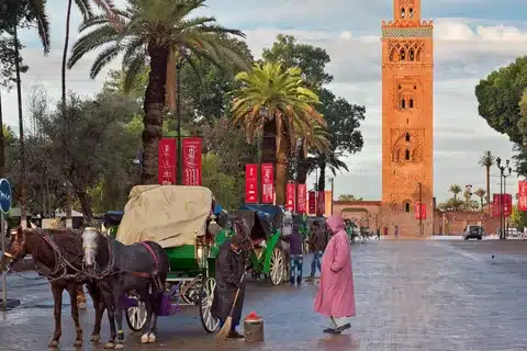 Embark on an unforgettable Morocco travel tour with our top Marrakech Desert Itinerary Safari. This meticulously crafted Morocco tour itinerary takes you on an exhilarating journey from the vibrant city of Marrakech to the awe-inspiring Sahara Desert. Your Marrakech tour itinerary begins with a thrilling drive through the picturesque landscapes of the Atlas Mountains, providing breathtaking views and unique photo opportunities. As you venture deeper into the desert, you'll experience the enchanting beauty of the Agafay Desert, with its rolling dunes and serene ambiance, perfect for an unforgettable Marrakech excursion. Your Morocco tour continues with an overnight stay in a traditional Berber camp, where you can enjoy camel rides, traditional music, and a star-studded night sky. This tour from Marrakech offers an immersive experience into the heart of Moroccan culture and natural beauty. Conclude your Marrakech desert tour with a visit to the historical Ait Benhaddou, a UNESCO World Heritage site, before heading back to Marrakech. This Morocco tour itinerary promises an adventure of a lifetime, combining the best of Marrakech excursions and desert exploration.